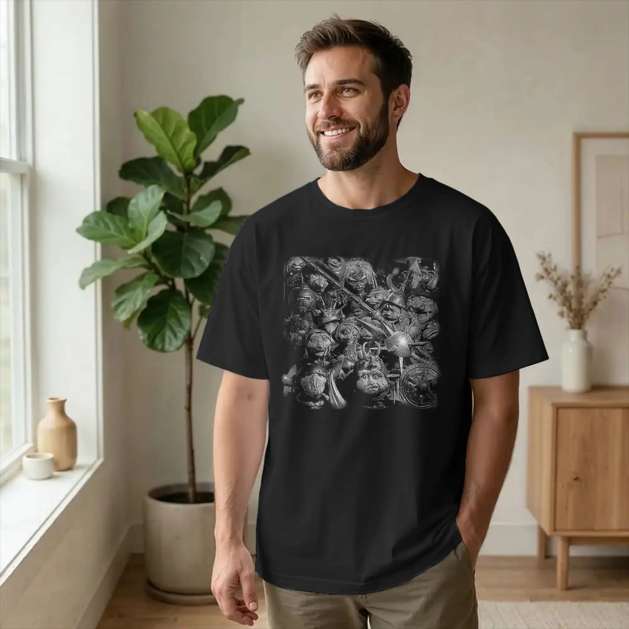 Labyrinths Jareth Goblins T-Shirt for Men Round Collar Cotton T Shirt Fantasy Movie Short Sleeve Tee Shirt Graphic merchandise