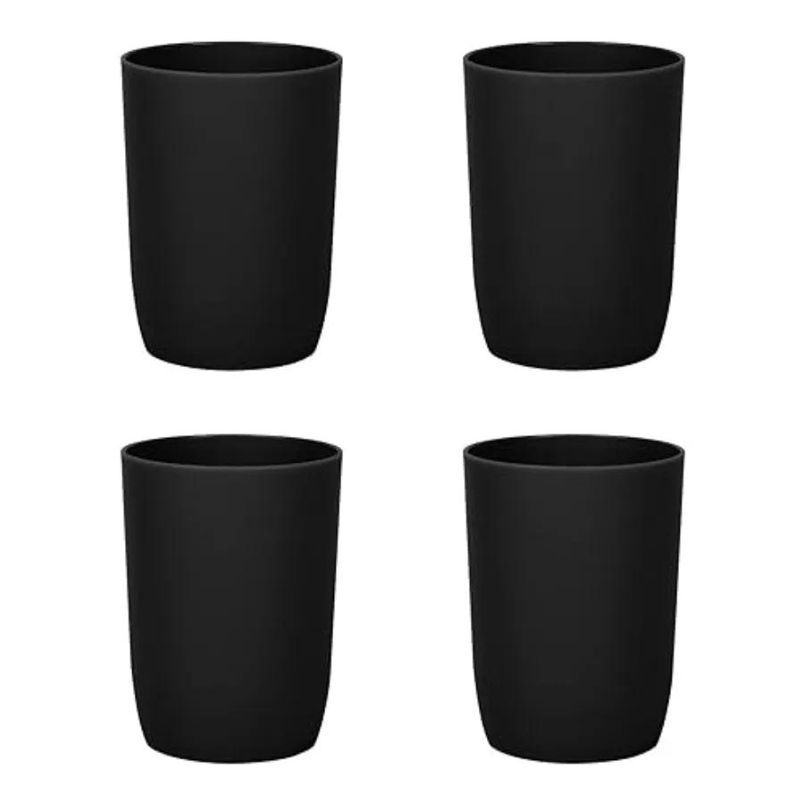 4-Pack Bathroom Tumbler - Plastic, Reusable Drinkware for Toothbrush, Mouthwash, Brushing