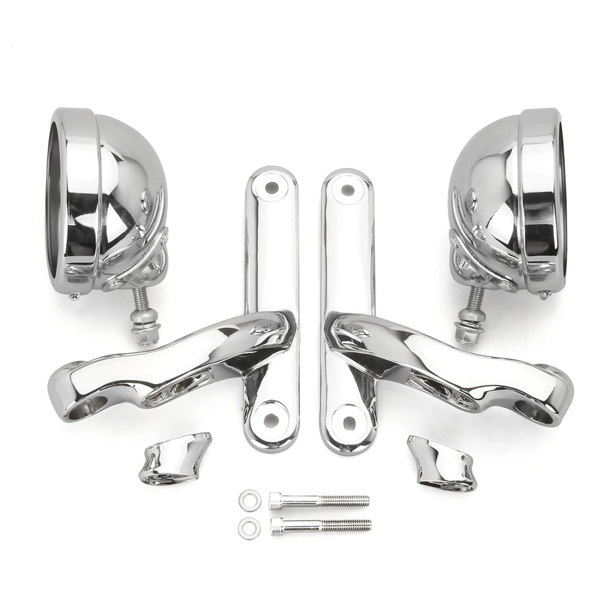 Do harleya Dodatkowe światło przeciwmgielne obudowa wspornik ulica electra glide road king LED 4.5'' światło przeciwmgielne zewnętrzne czarny połysk — zdjęcie 3