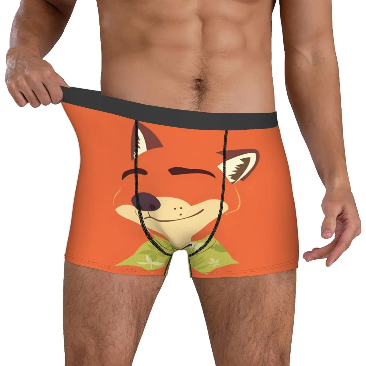 

Мужское нижнее белье Custom Z-Zootopiaes с принтом Nick, боксеры, трусы, мягкие трусики