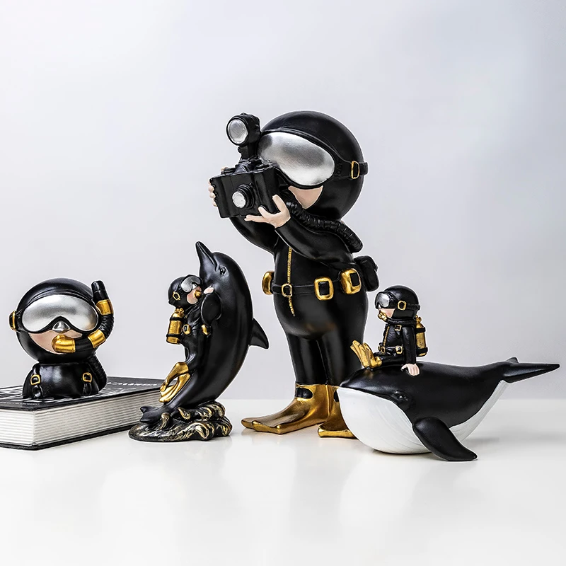 CARTOON CREATIVE DIVER MODEL DECORATION HANDMADE HOME DECORATION DESKTOP LIVING ROOM WINE CABINET DECORATIONS FURNISHINGS