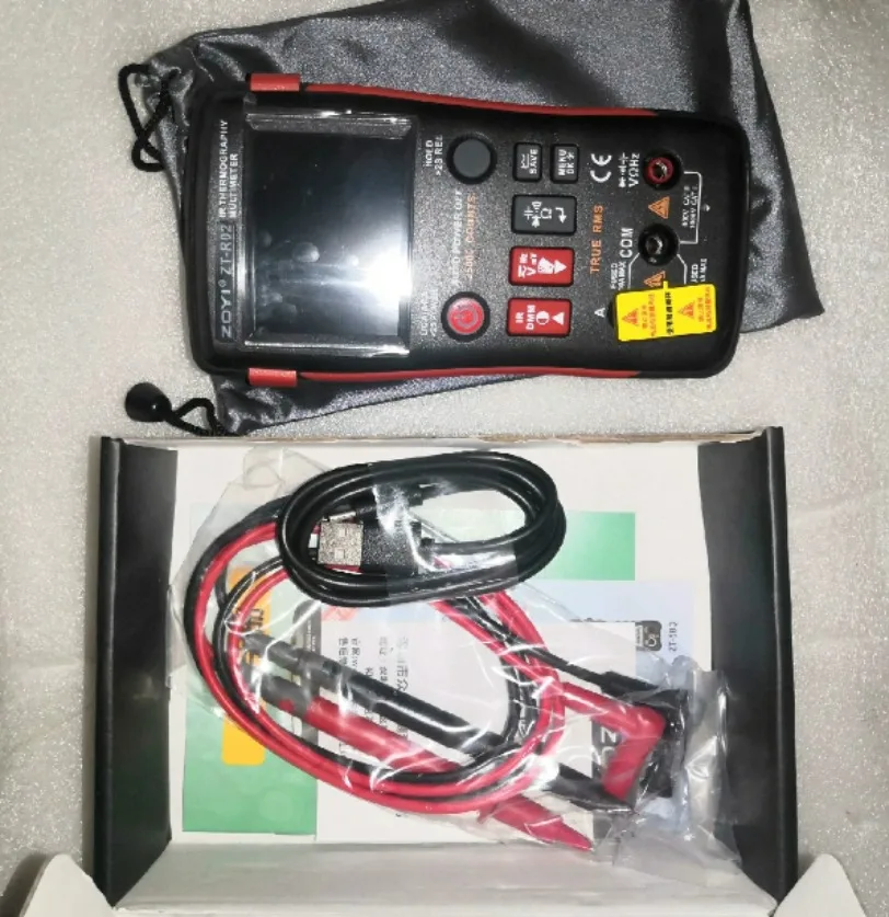 1pc ZOYI R02 2 in 1 Thermal Imaging Multimeter 2.4'' Touch Screen IR Thermal Camera*SY