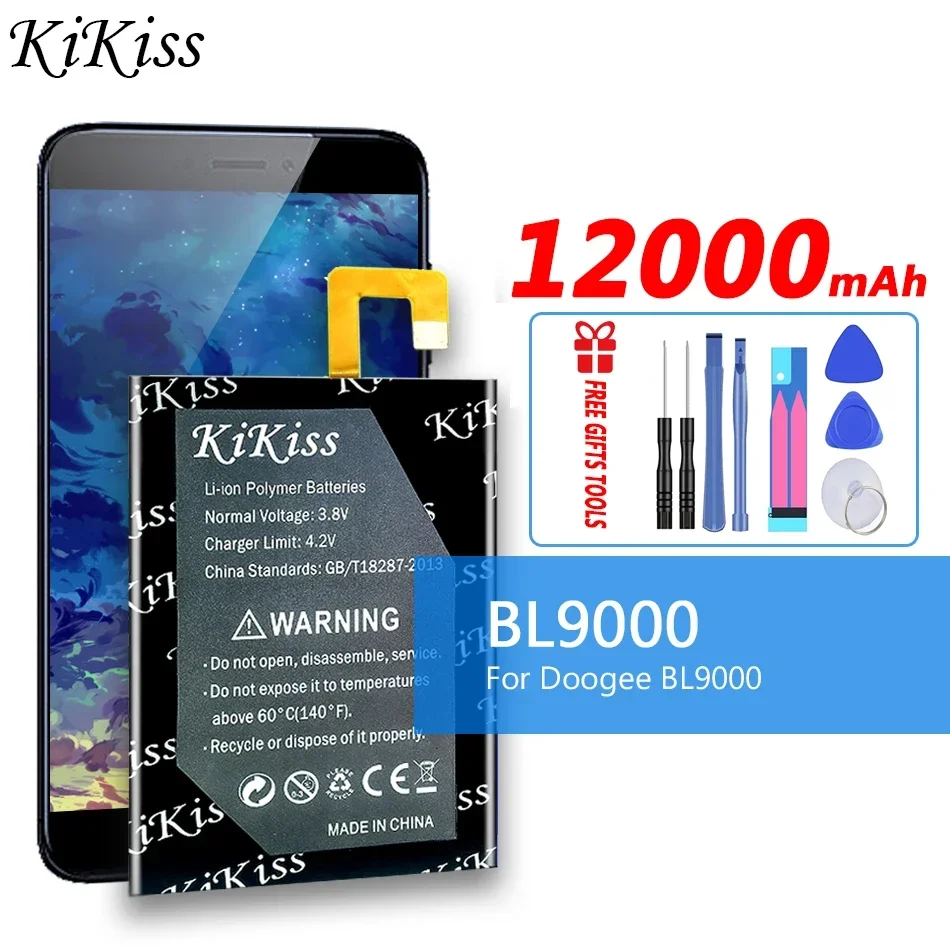 

Аккумулятор KiKiss 12000 мАч BL 9000 для мобильного телефона Doogee BL9000, сменный аккумулятор + бесплатные инструменты