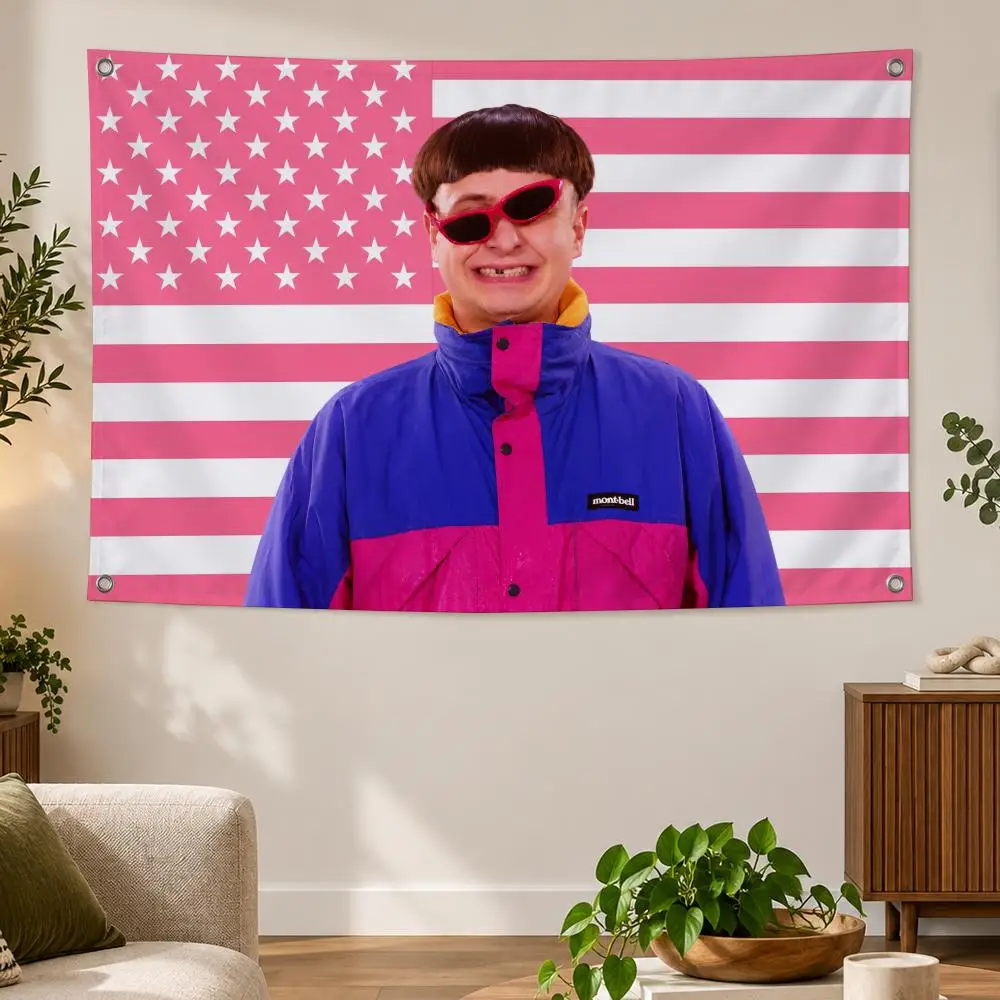 Singer American Pop Quirky Music Art O-Oliver Tree Flags Banner Decor for Bedroom,Garden,Party,Club,Gaming Room,Indoor Outdoor