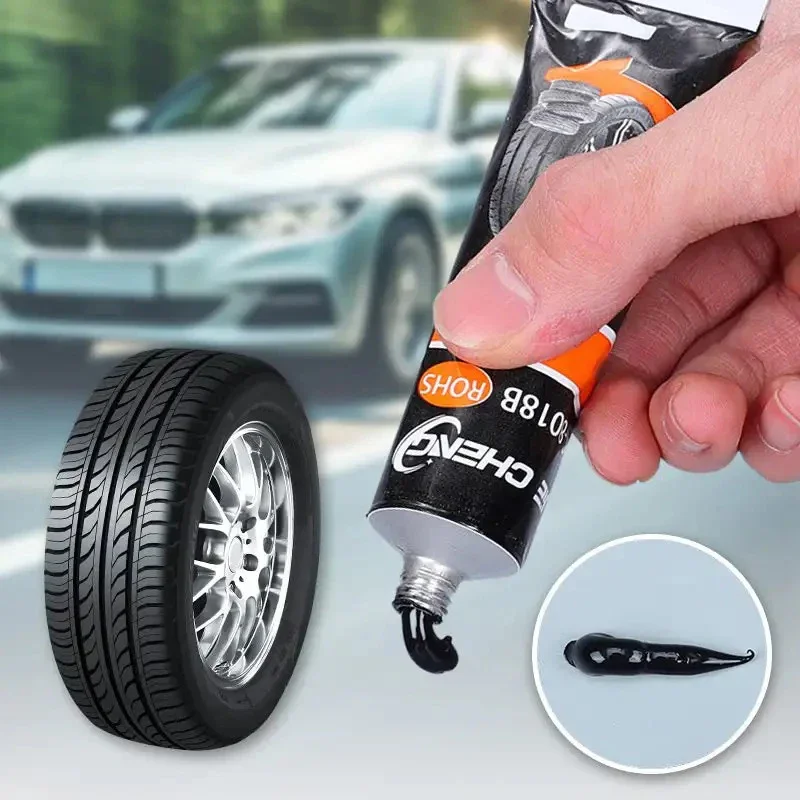 1-5pcs Fast-Acting Black Rubber Tire Repair Sealant High Temperature Resistant Strong Rubber Glues Fluid Repair Car Moto Tires