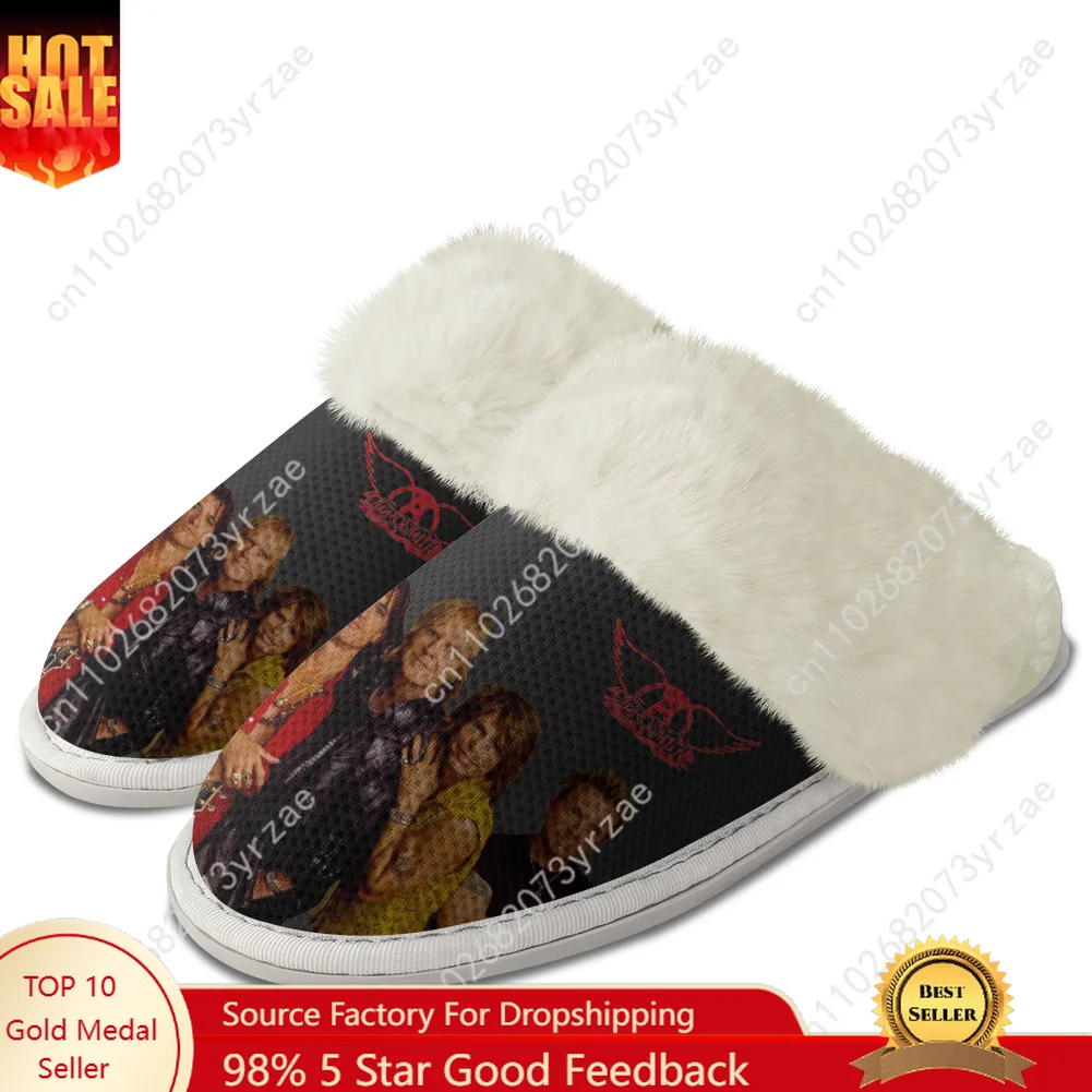 

Aerosmith Plush Edge Slippers Warm Shoe Mens Womens Home Plush Casual Slipper Bedroom Thermal Cotton Lightweight Custom Slippers
