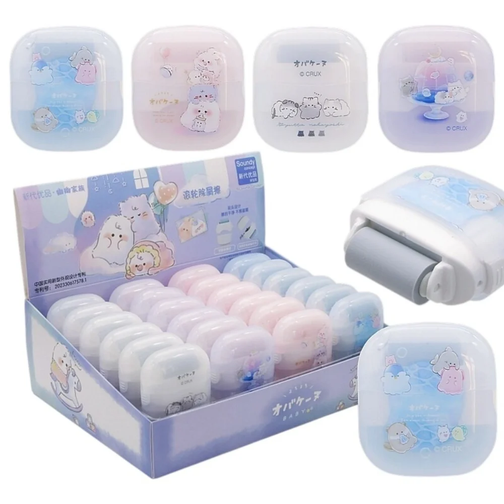 Kawaii Rubber Erasers Cat Penguin Eraser with Translucent Macaron Colored Shell School Office Supplies Back To School Stationery