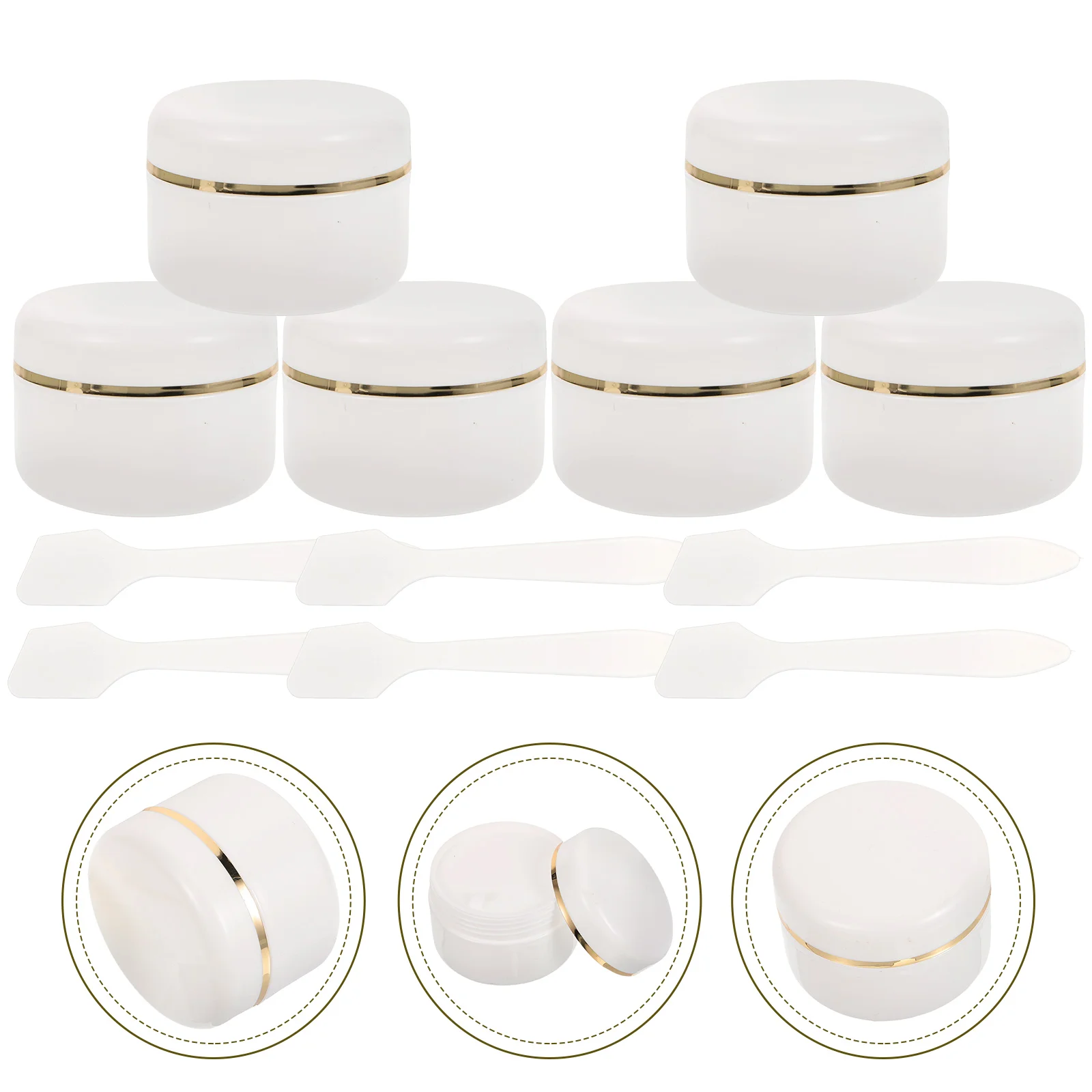 

6 Pcs Lotion Containers Jar Bottles Moisturizer Face Cream Ointment Boxes Pp Plastic Dispenser Travel Hand