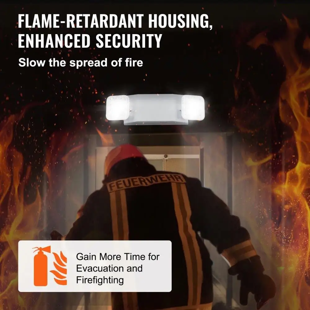 6pcs Commercial Emergency Light Exit Lighting Fixtures Backup Battery