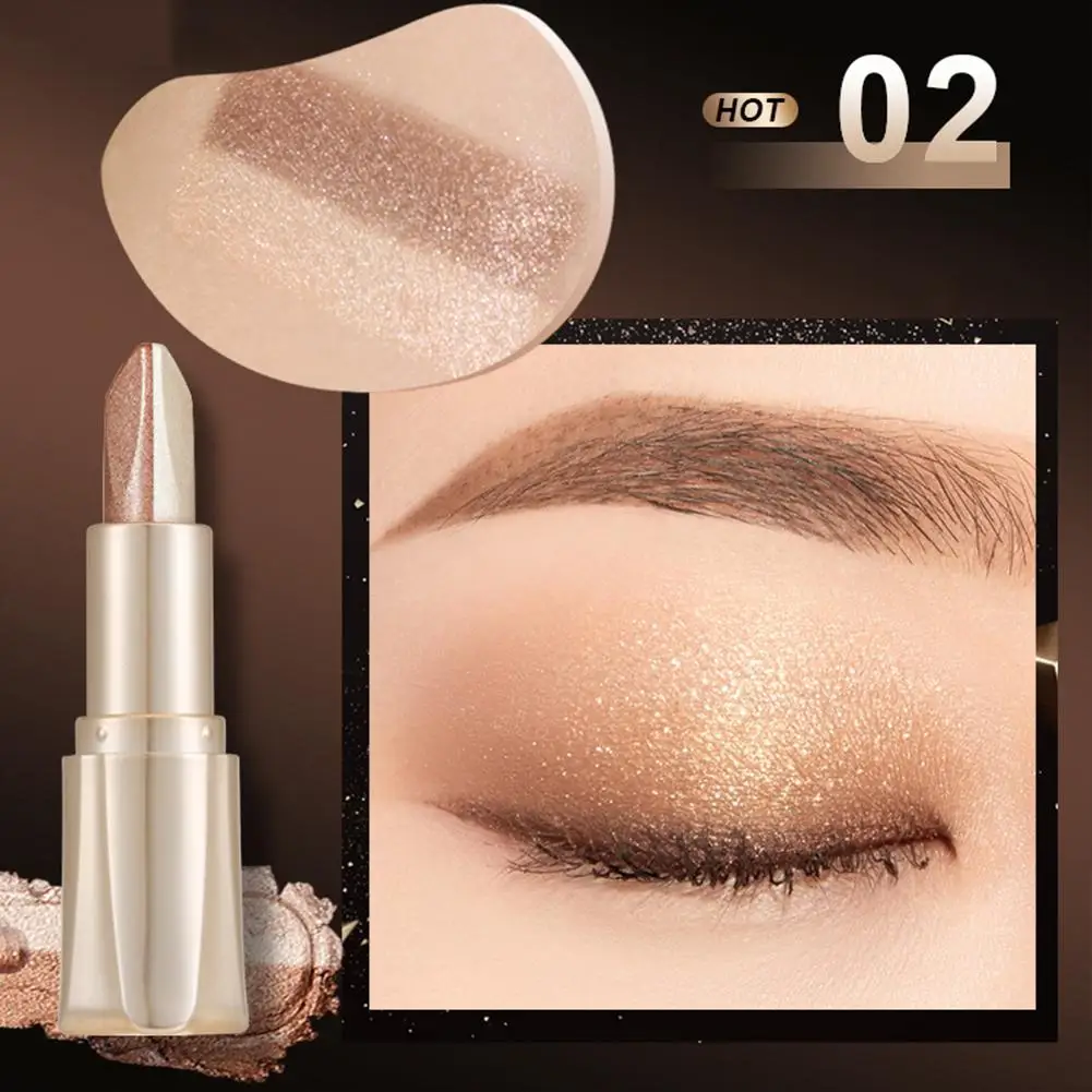 Dubbele Kleur Oogschaduwstok Waterdichte Langdurige Make-Up Stick Gradiënt Shimmer Vrouwen Oogschaduw Oogschaduw M7y4