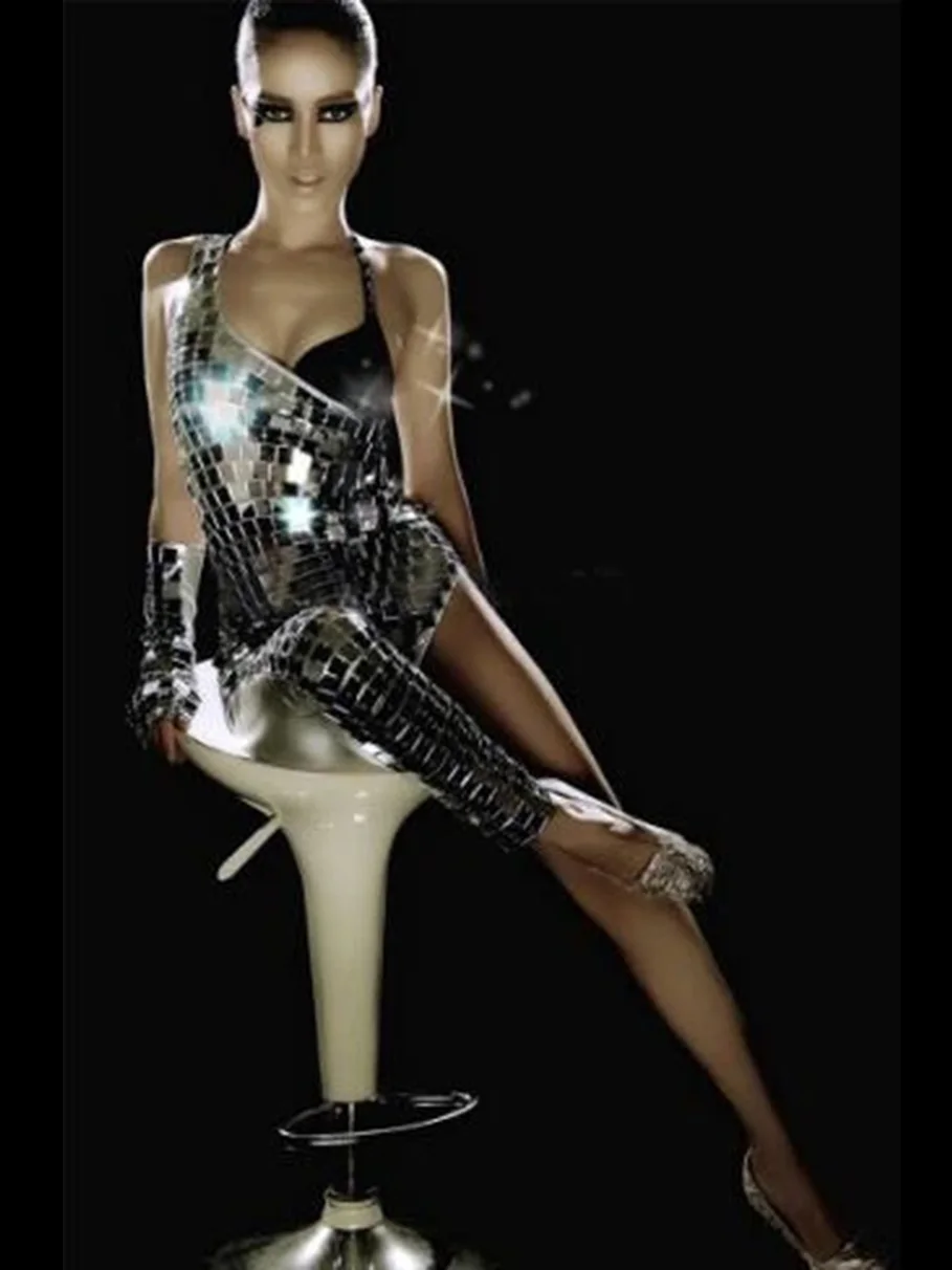 เซ็กซี่หญิงกระจกเครื่องแต่งกายBodysuitsผู้หญิงเต้นรําสวมใส่DisfrazฮาโลวีนMujer