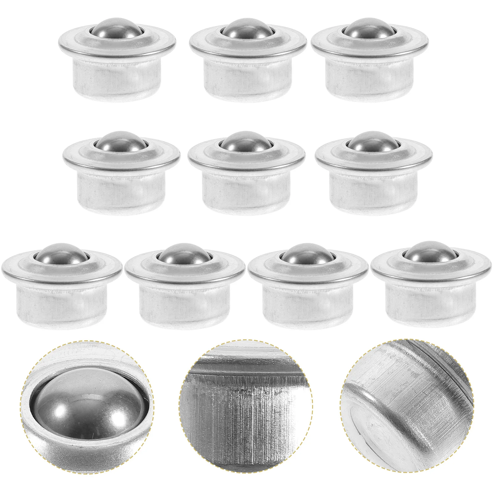 

10 Pcs Ball Transfer Bearings Metal Mounted Constructing Movable Surfaces Home Garage Shop Rotate Directions Protective