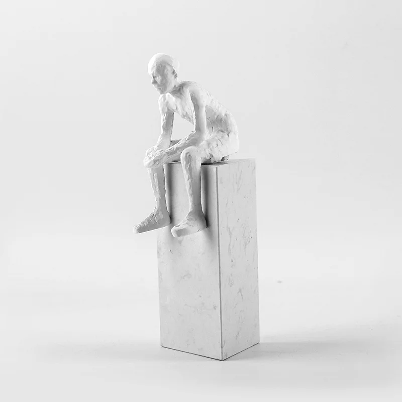 Wabi Stillwind Sitting Figure Sculpture Ornament European Modern Model Room Living Room Study Sales Office Art Decoration