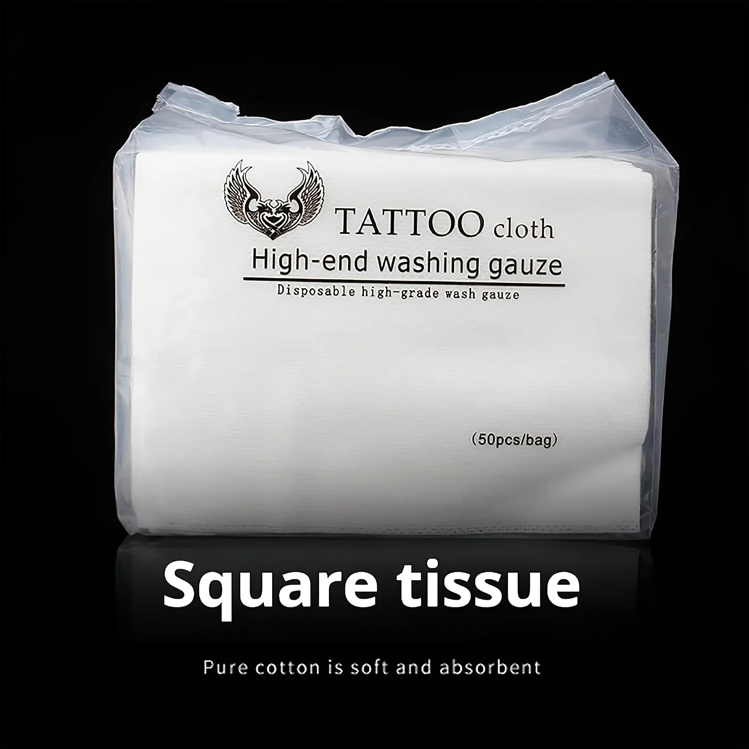 Sterile Non-Woven Tattoo Tissues - 50pcs Individually Wrapped for Hygienic Cleaning & Ink Removal.