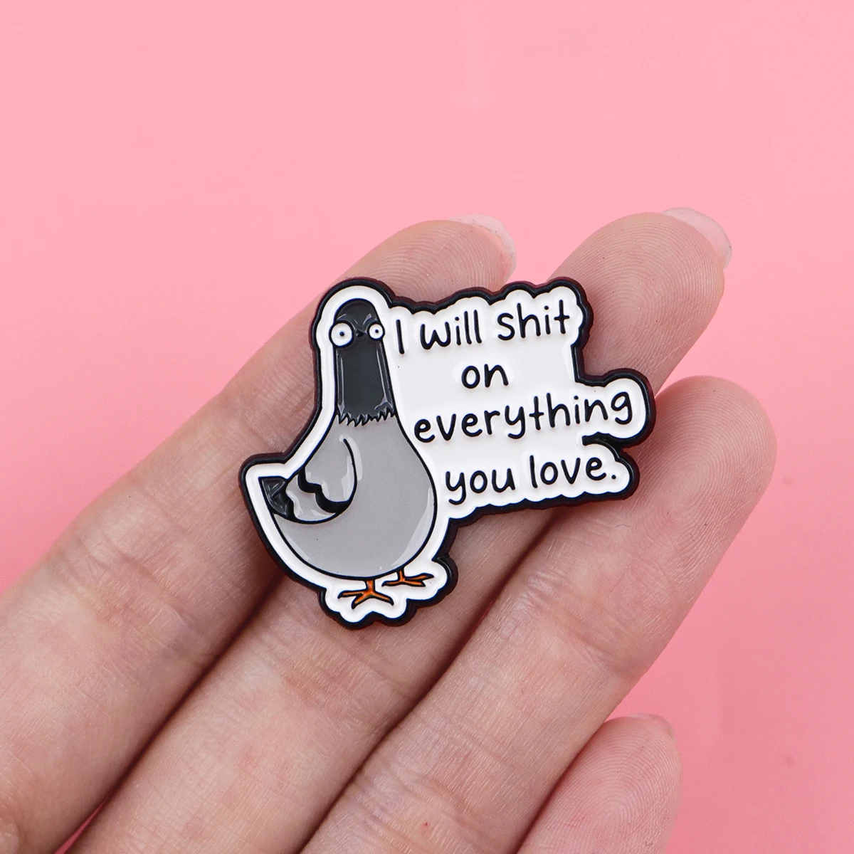 Lustiger Tauben-Zitat-Emaille-Pin, Cartoon-Tauben-Anstecknadel für Rucksack, Brosche für Kleidung, Schmuck, Vogel-Abzeichen, Geschenke für Freunde