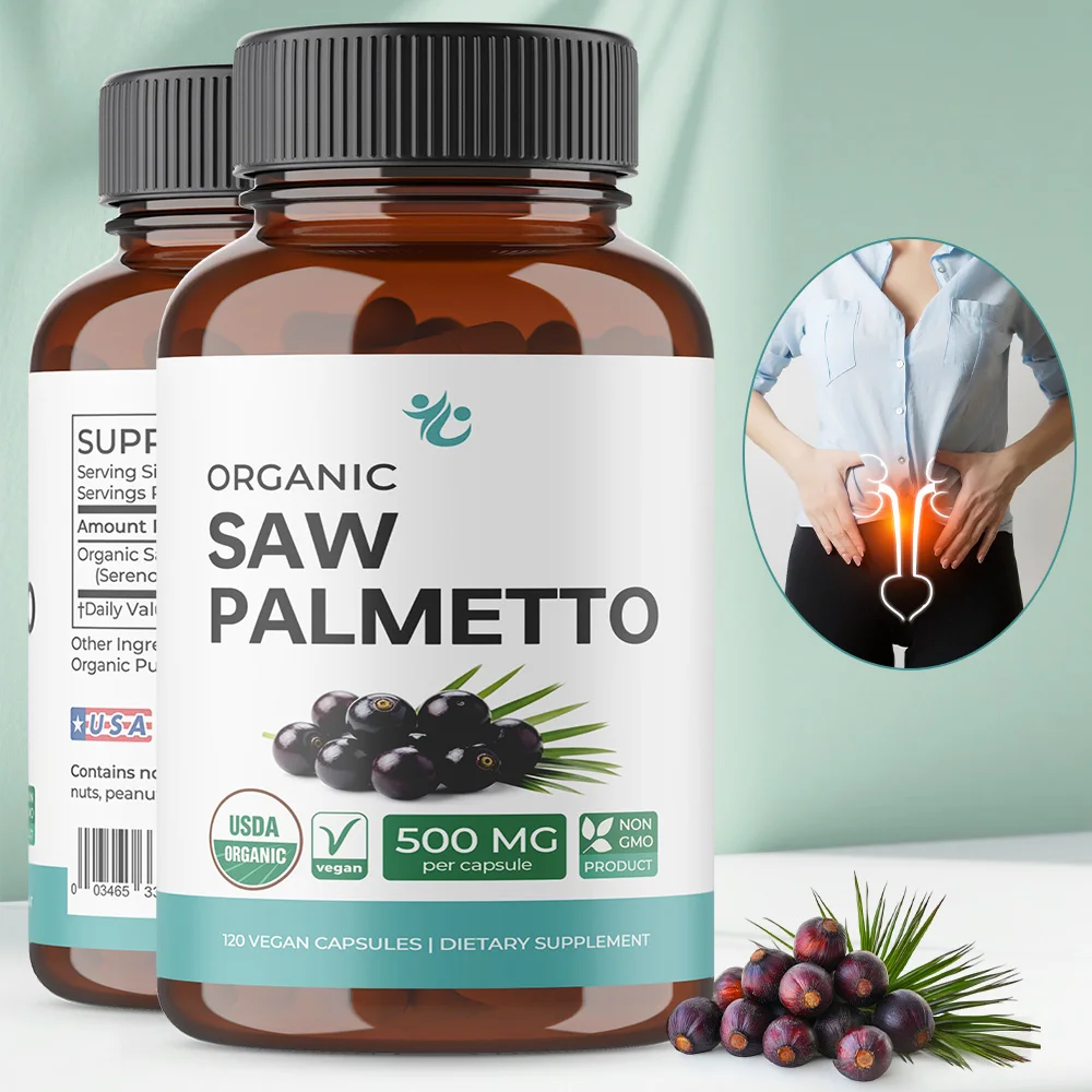 Saw Palmetto Extract Capsules - Antioxidants, Hair Growth, Reduce Frequent Urination, Promotes Urinary Tract and Prostate Health