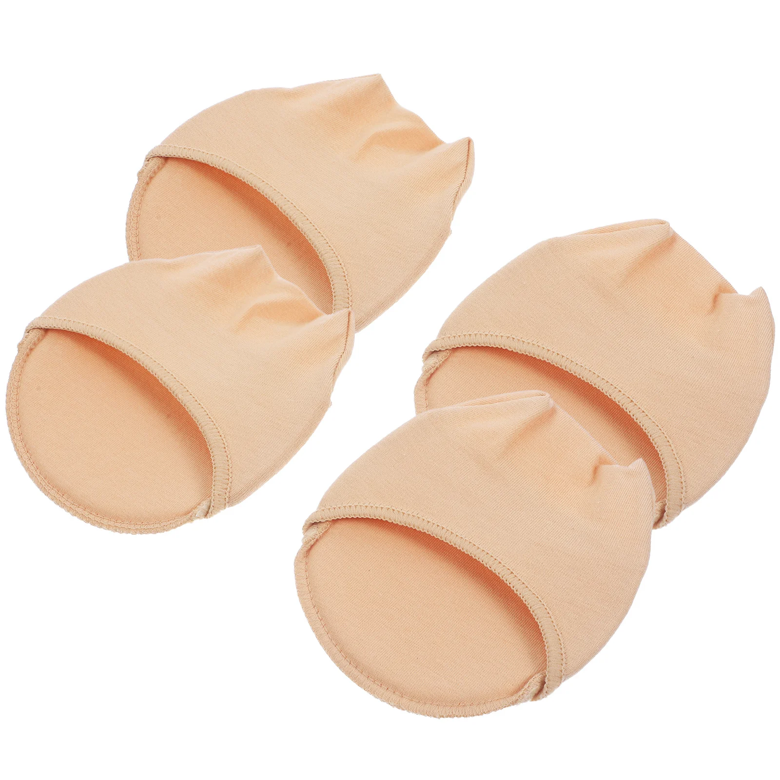 2Pair Anti-Slip Forefoot Pads Premium Cotton Sponge Silicone Half Socks Seamless Invisible Liner for Women Skin Color