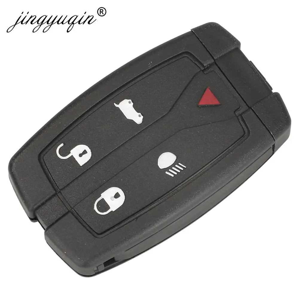 Jingyuqin carcasa de llave de coche de 5 botones para Land Rover Freelander 2 2006 - 2012 hoja sin cortar piezas de automóvil reemplazo remoto funda