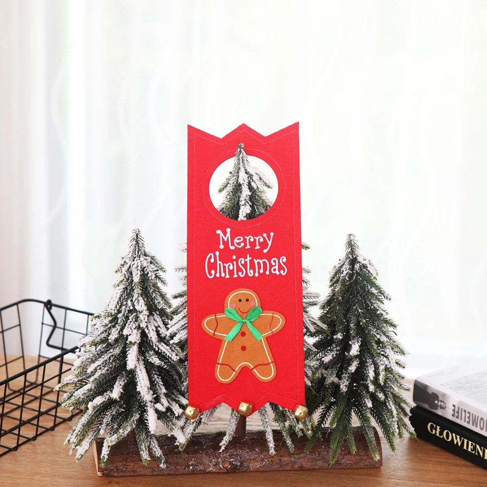 

1pc Christmas Doorknob Pendant Gingerbread Man Door Handle Ornament Hanging Decoration For Holiday Home Office Hotel Restaurant