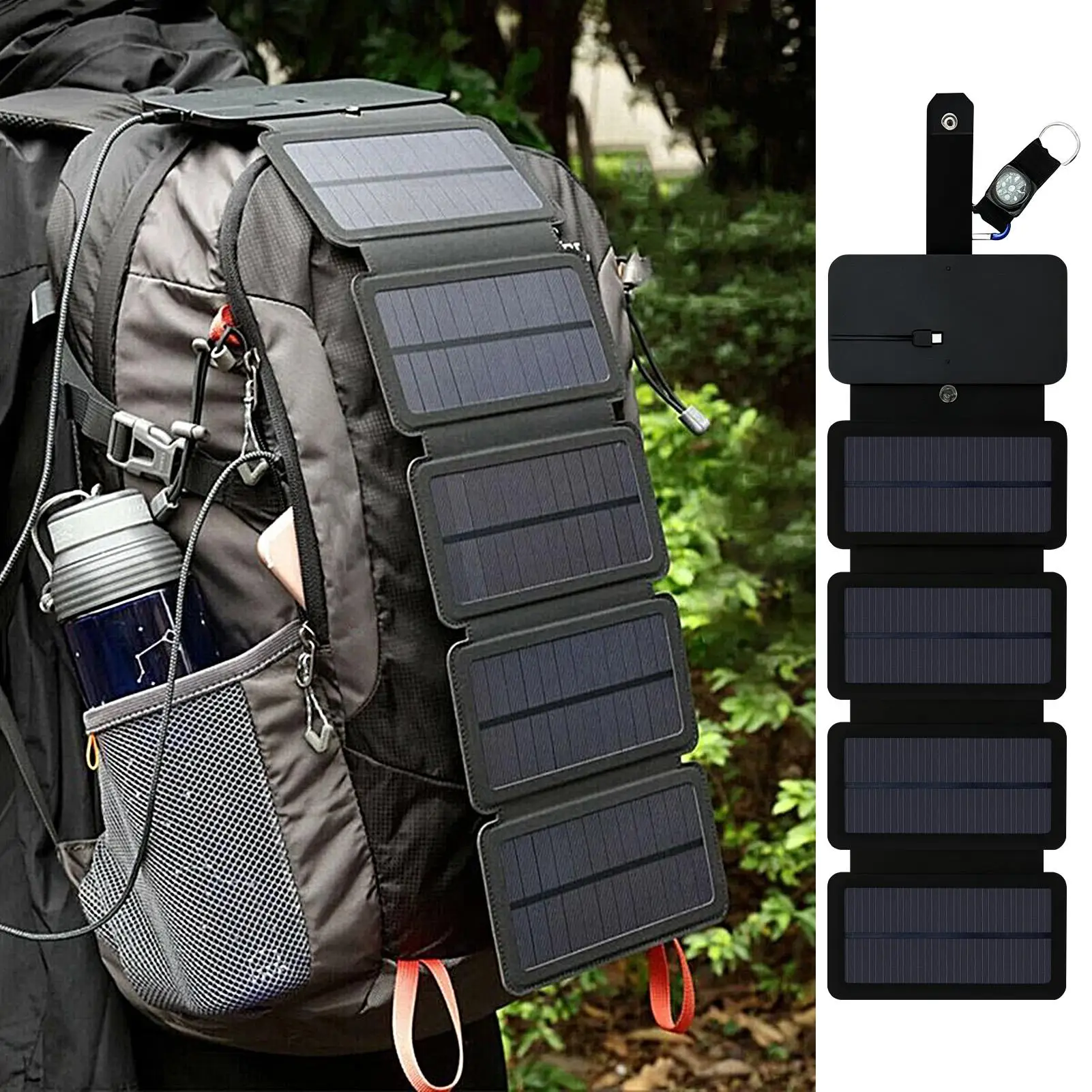 

Солнечное зарядное устройство, портативное водонепроницаемое зарядное устройство для мобильного телефона, складное зарядное устройство USB для дома, уличного автомобиля, автофургона, пешего туризма