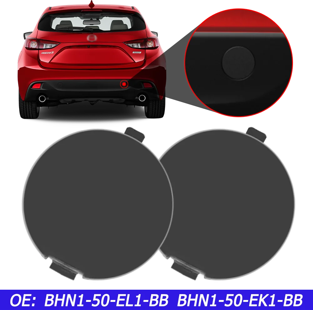 

Pair Car Rear R&L Bumper Tow Hook Eye Cap For Mazda 3 Axela BN BM 2014 – 2018 Auto Trailer Cover BHN1-50-EK1-BB BHN1-50-EL1-BB