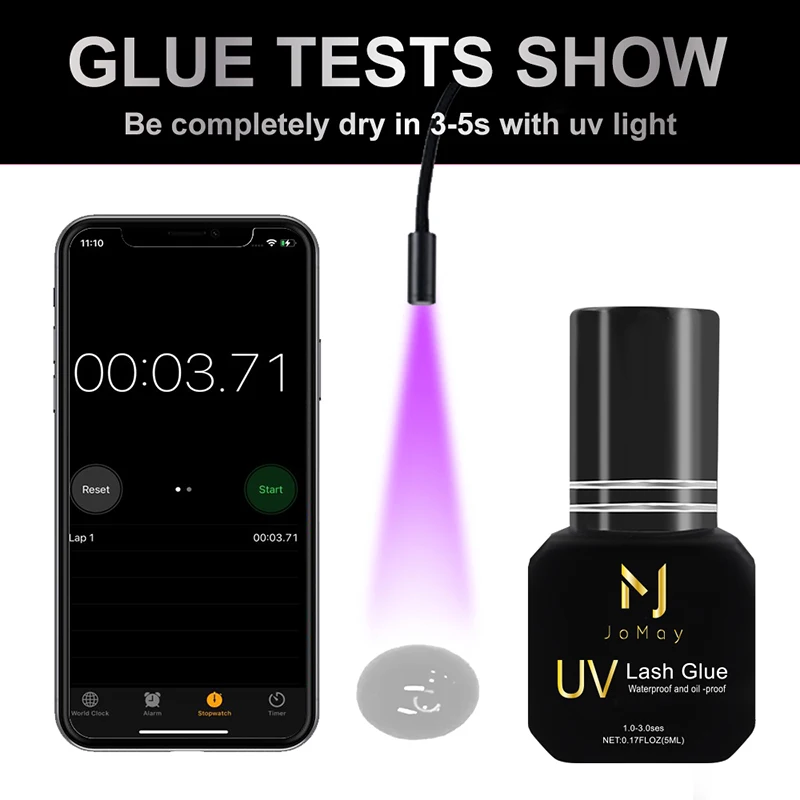 JOMAY 4-color UV Glue For Eyelash Extension 1-3S Quick Drying Lash Glue Eyelash UV 5ml