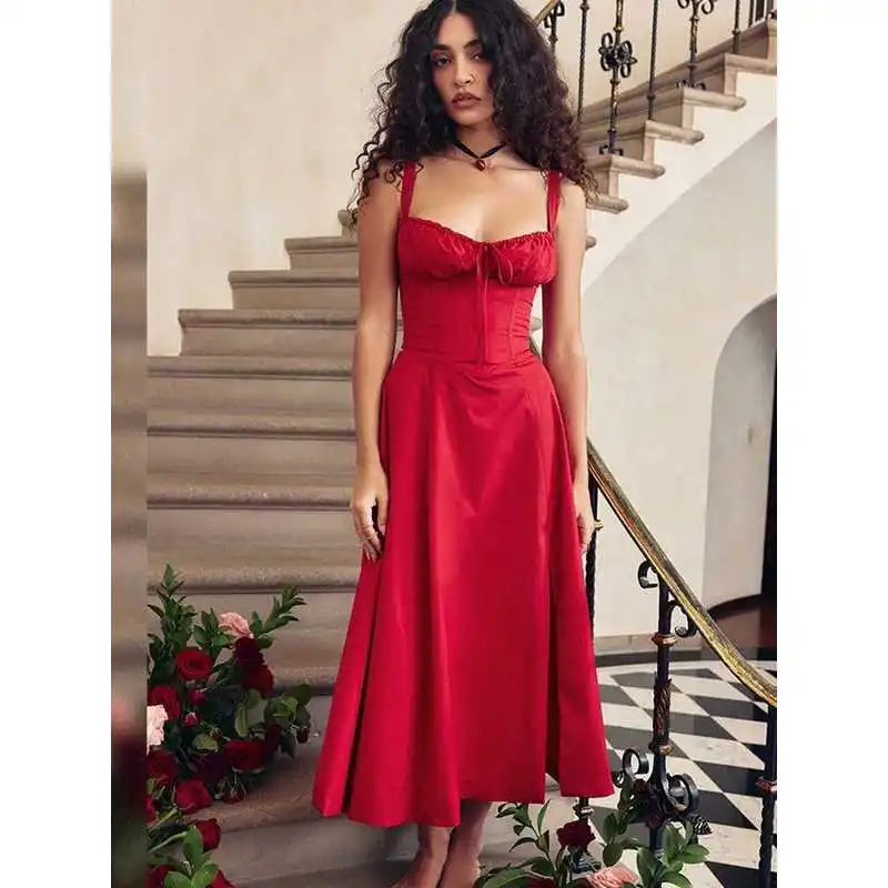 

Ele Suninheart A-Line Midi Dr Sexy Spaghetti Strap L Cleanfit H Version for Middle-Aged Women Ciwalk Autumn Season