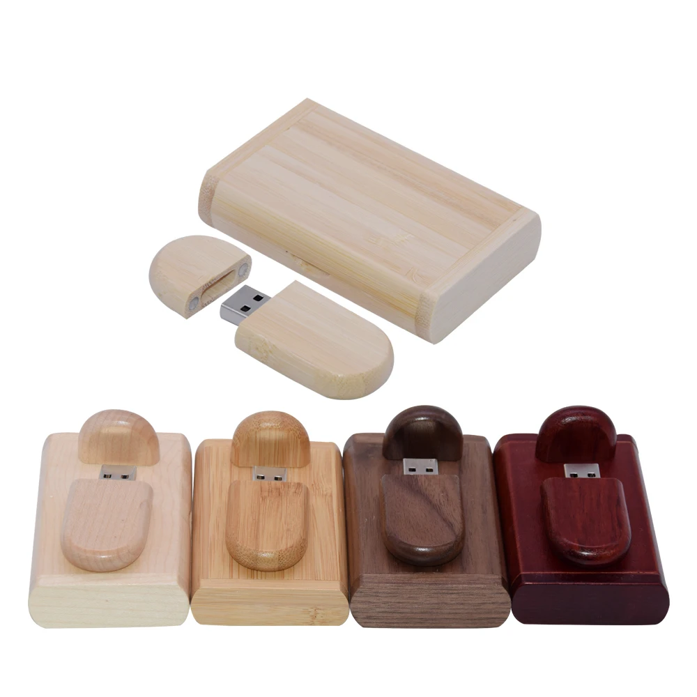 

Customize LOGO wooden + Box Personal LOGO pendrive 4GB 8GB 16GB 32GB 128GB usb Flash Drive U disk Memory stick wedding Gift