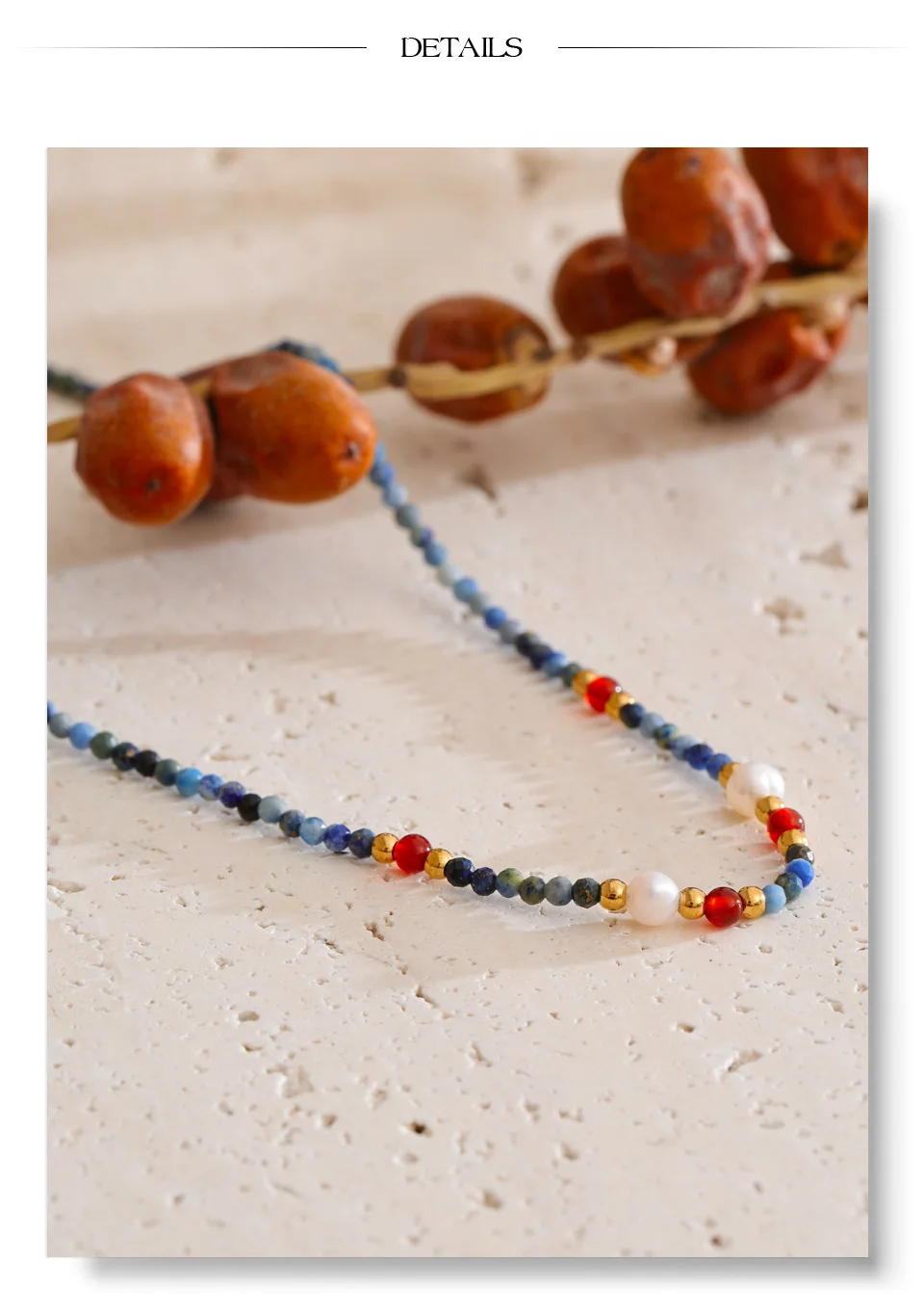 Yhpup 2026 Halskette aus Natursteinperlen, handgefertigt, für Damen, hochwertig, trendig, exquisiter Schmuck, Geschenk – Detail 9