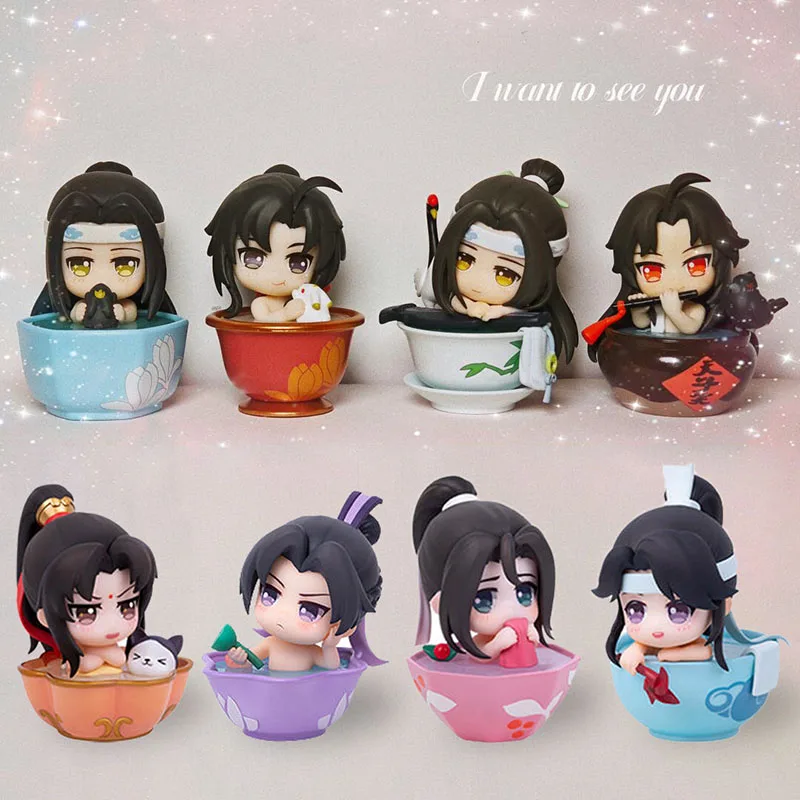 Mo Dao Zu Shi Action Figure Wei Wuxian Lan Wangji Statue Cute Anime Figure Colletible Model Mini Figurals Toys Girl Gifts