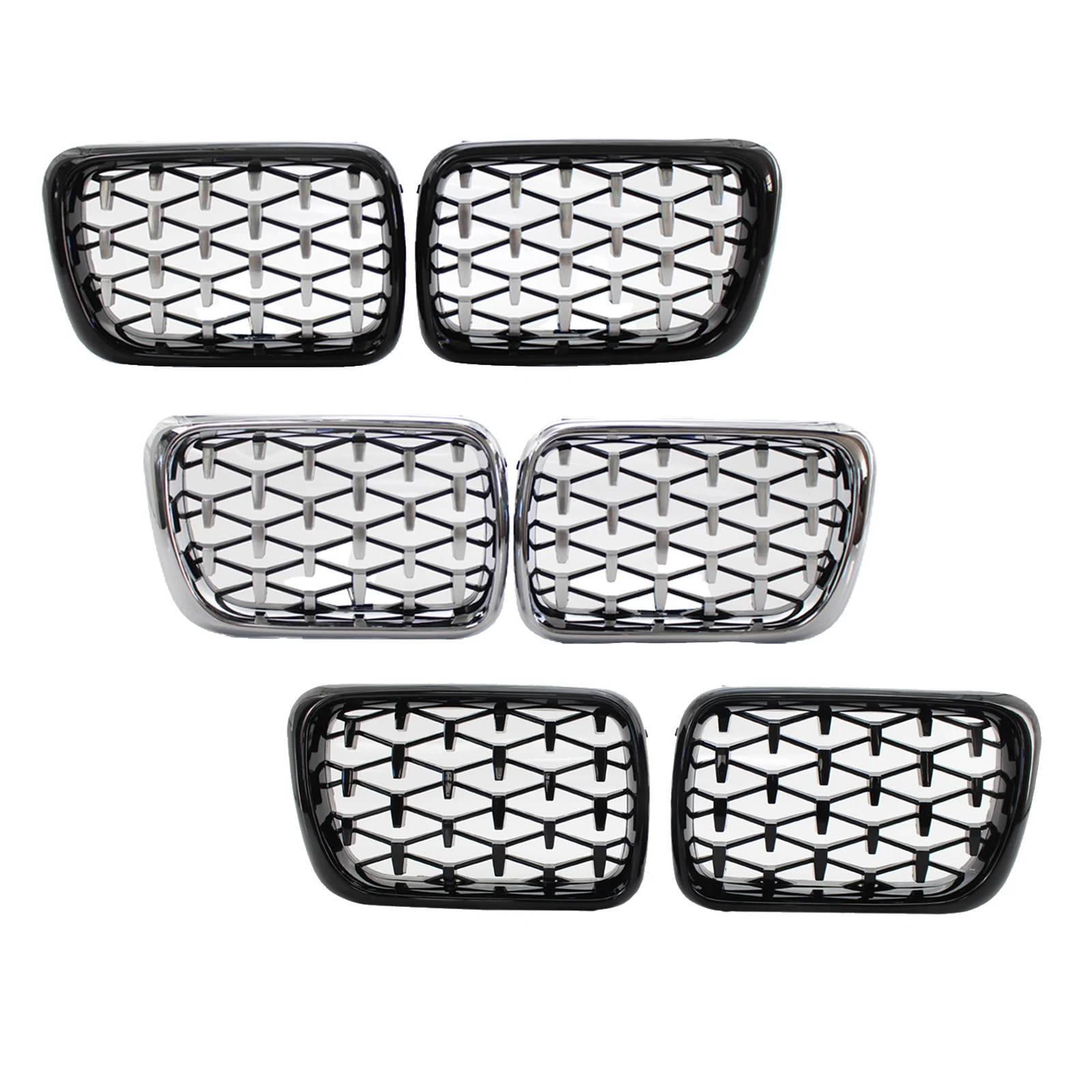 2Pcs Auto Car Front Bumper Kidney Grill Grille for E36 3 Series M3