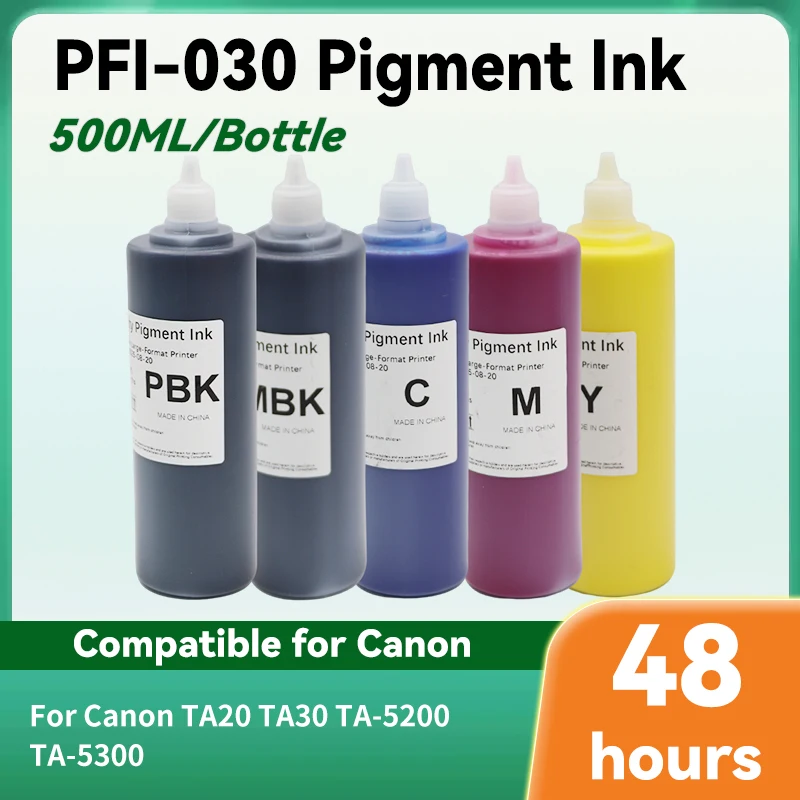 

Набор сменных чернил на 500 мл для принтера Canon imagePROGRAF TA-20 TA-30 TM-240 TM-340 PFI-030 PFI030, бутылка с пигментными чернилами, набор чернил для заправки