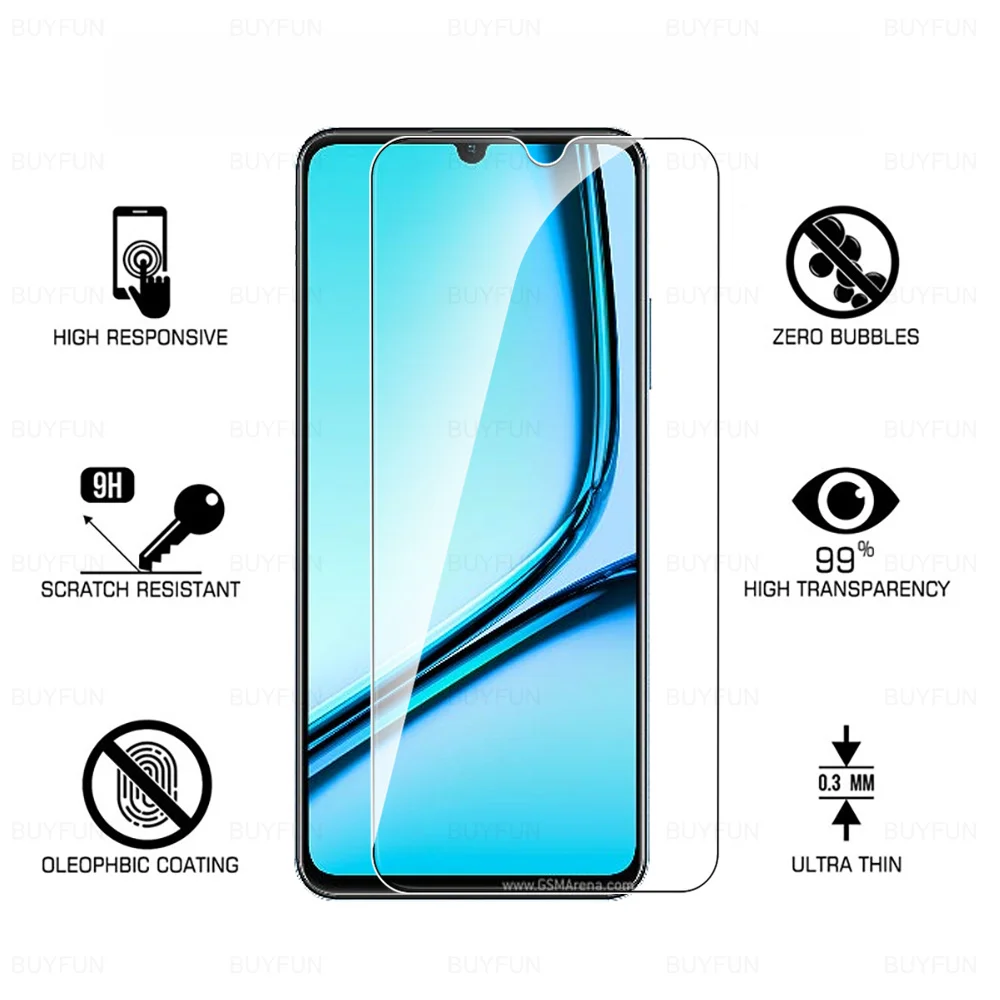 For Realme Note 50 Glass 1-4Pcs Screen Protector Realmi Realmy Note50 Not 50 4G 2024 RMX3834 6.74inch Clear Tempered Glass Films