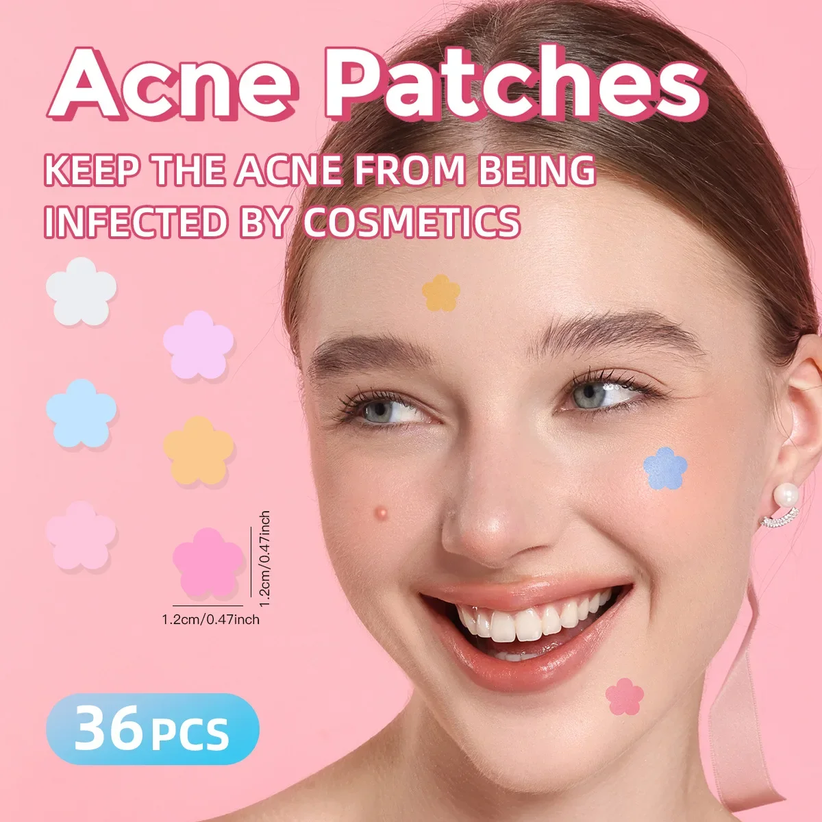 Lightweight Hydrocolloid Acne Patch Concealer Breathable Little Flower Design for Cleaned Pimples & Acne Prints Makeup Friendly