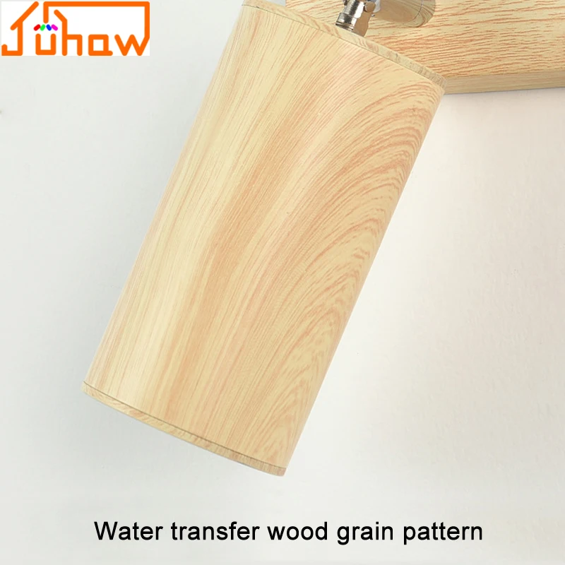 Button Switch Wall Mounted Spotlight Walnut Color No Main Light Bedroom Bedside Lamp Living Room Study Porch Aisle Downlight Fix