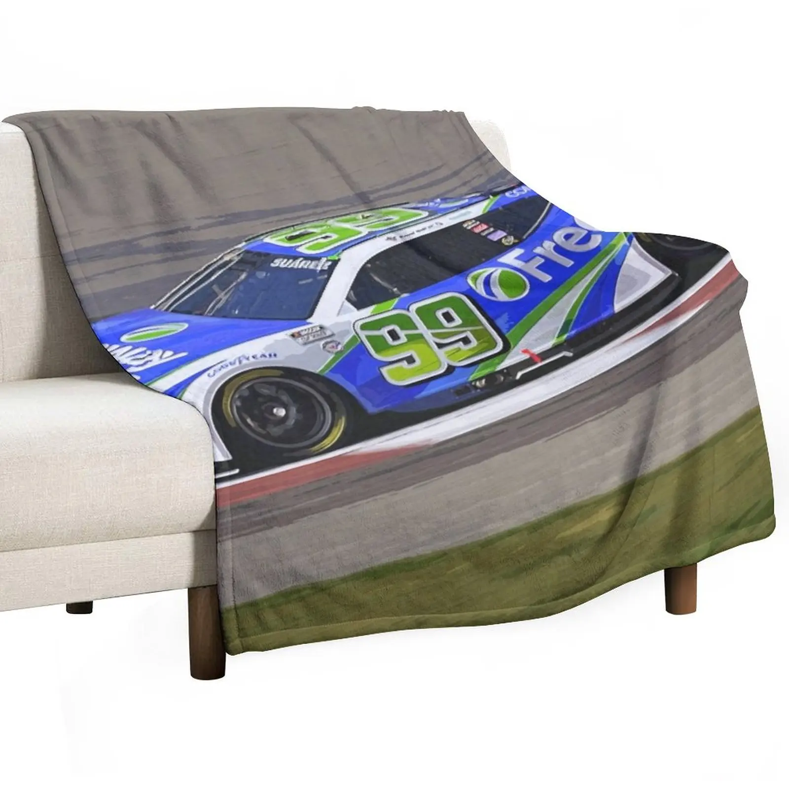 

Daniel Suarez racing his 2023 nascar racecar Throw Blanket Decorative Beds Soft Plush Plaid Blankets For Sofas Cute Blankets