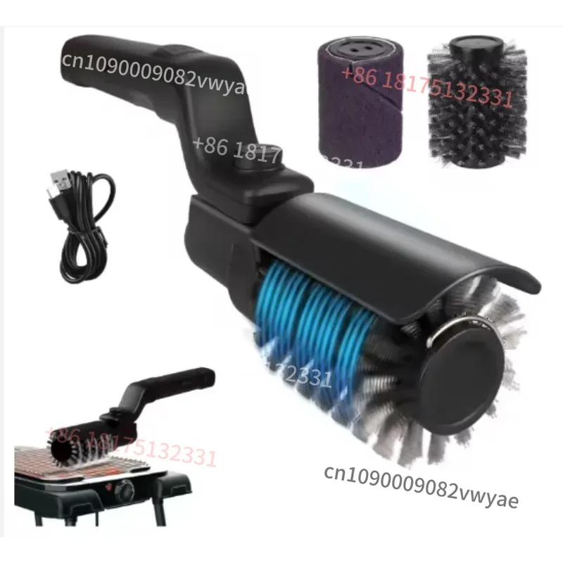 Electric grill brush for cleaning heavy grease stains on grills