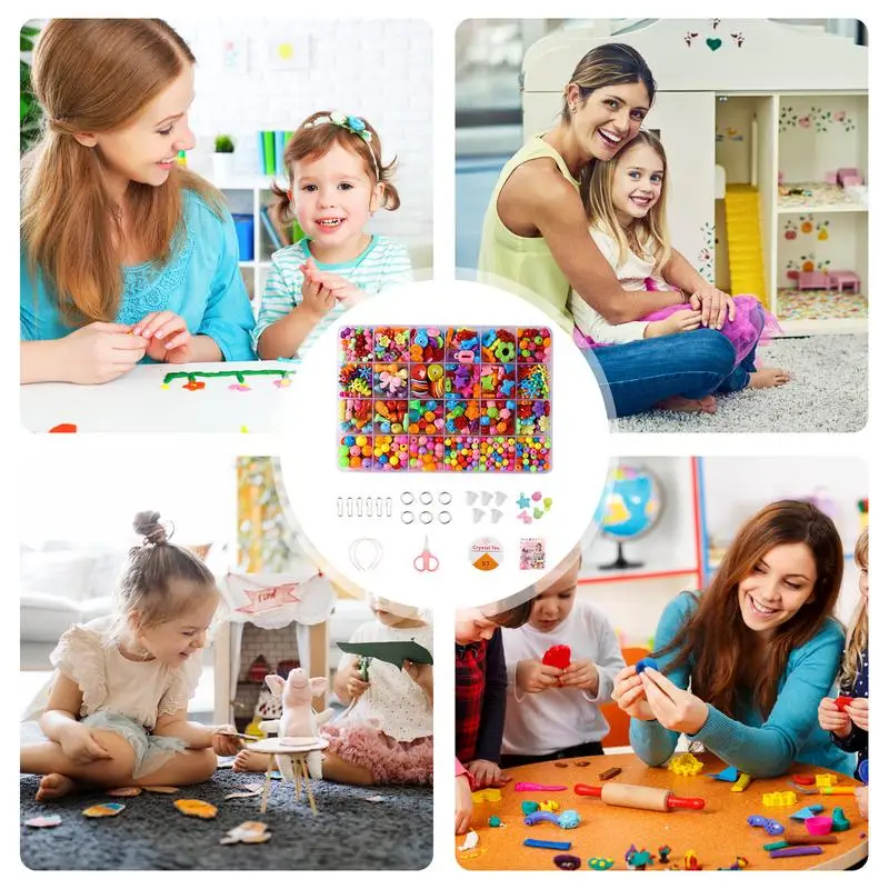 Kit de perles de bracelet pour enfants, perles de bricolage, bijoux exécutifs, perles colorées pour filles, art et artisanat, bracelets, cerceau à cheveux, jouet pour enfants, 4, 5, 6 ans