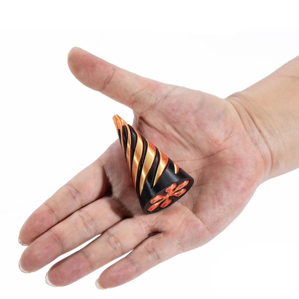 

2Pcs Passthrough Sculpture 3D Printed Spiral Cone Toy Vortex Thread Ornaments Impossible Pyramid Helix Nut Decorative