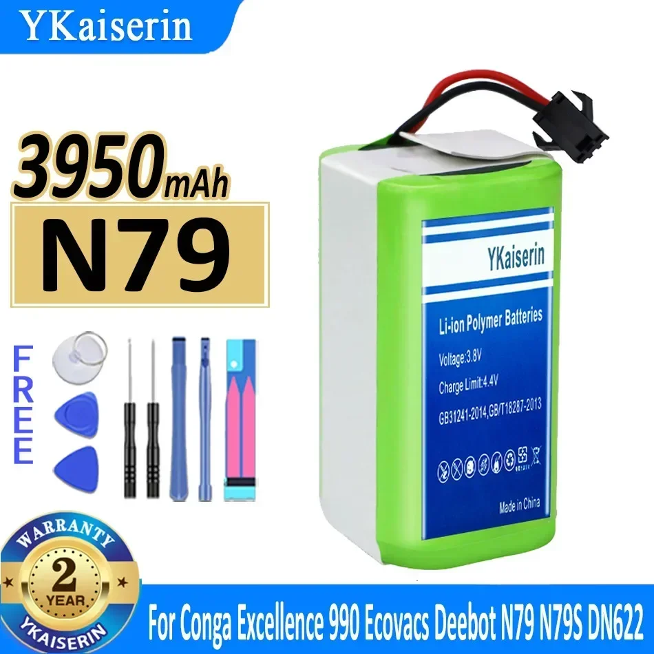 

YKaiserin 3950mAh Battery for Conga Excellence 950 990 1090 1790 1990 for Deebot N79S N79 DN622 Eufy for Robovac 11S 12 X500