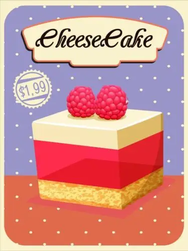 m1, tarta de queso, letrero de Metal Retro Vintage