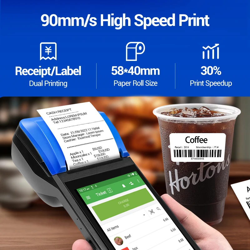 Mesin Kasir Portabel Murah F1 5.5/5.99'' 3+16G Android Smart Wifi dengan Printer, Terminal POS