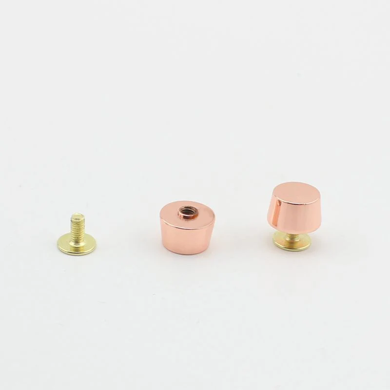 Imagem -05 - Cabeça Redonda Rebite Parafuso para Bolsas 100 Cobre Ouro Rosa Fundição Hardware Alta Qualidade Rebites Acessórios 11x9 mm 50 Pcs