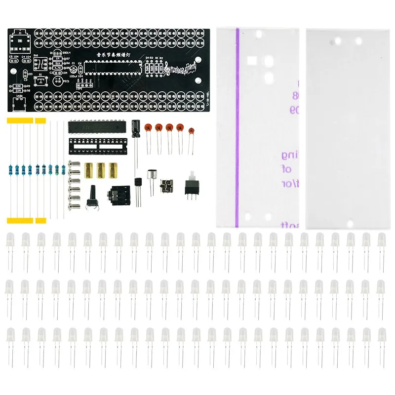 전자 부품 용품 18 섹션 4 열 음악 리듬 스펙트럼 조명, 사운드 제어 LED 조명 DIY 키트