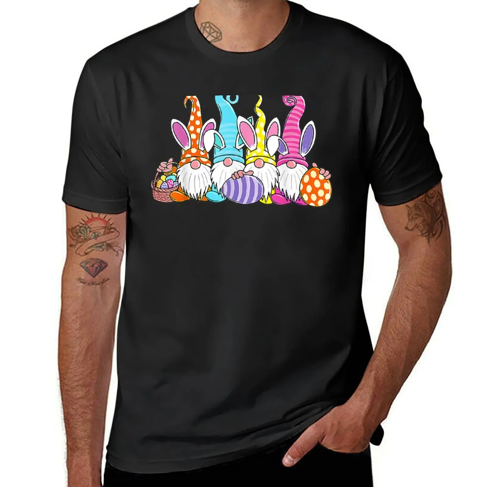 

Easter Gnomes Easter Egg Hunting Basket Bunny Easter T-Shirt cute clothes blacks plus sizes mens white t shirts