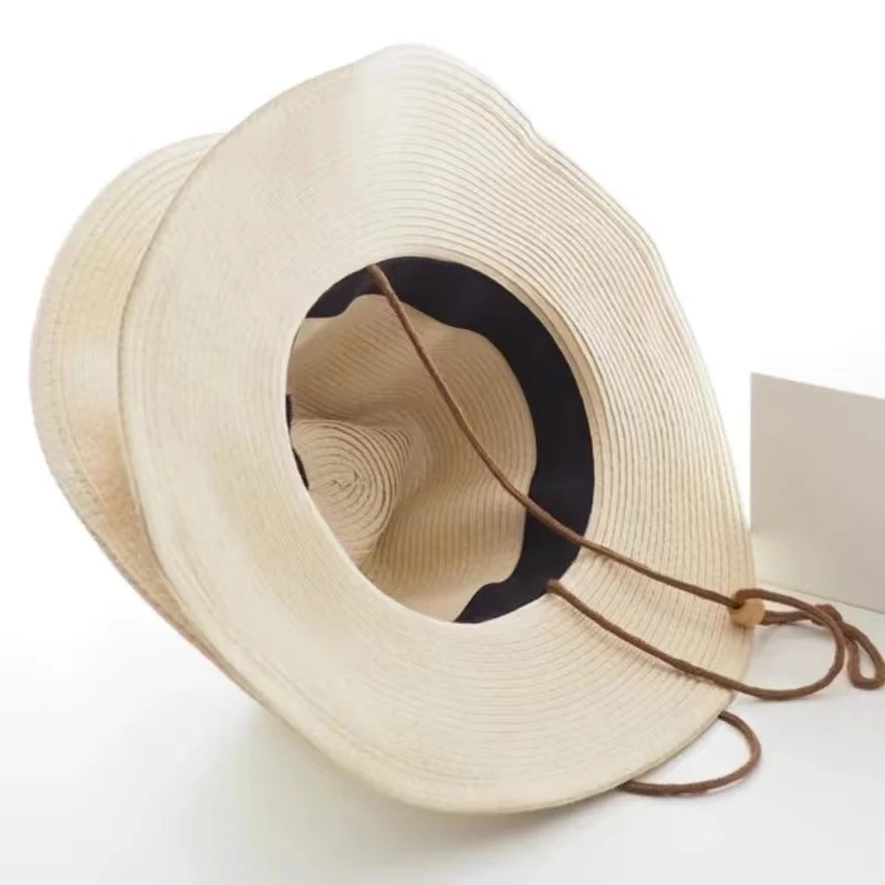 New Extra Large Size 62cm Foldable Jazz Sun Hat Men Women Summer Beach Lanyard Sunscreen Outdoor Sports Sun Straw Hat Wholesale