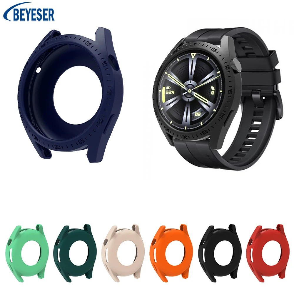 

Watch Case For Huawei Watch GT3 46MM Hollow Shockproof Replace Protection Shell Smart Watch Silicone with Scale Protect Cover