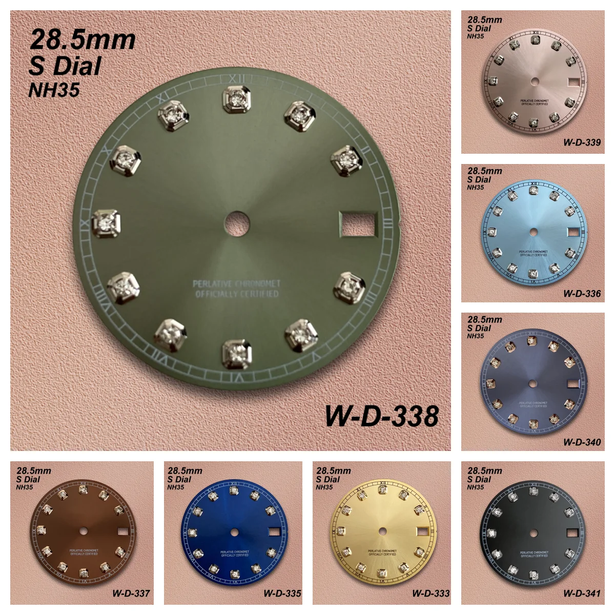 

Циферблат с логотипом S и бриллиантами, 28,5 мм, подходит для механизмов NH35/NH36, аксессуары для модификации часов, высококачественные аксессуары для NH35.