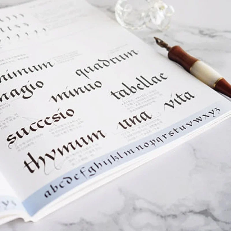 English Calligraphy Tutorial Copybook Italian Style Gothic Roman Style Copper Copybook Explanation Practice Copybook for Student