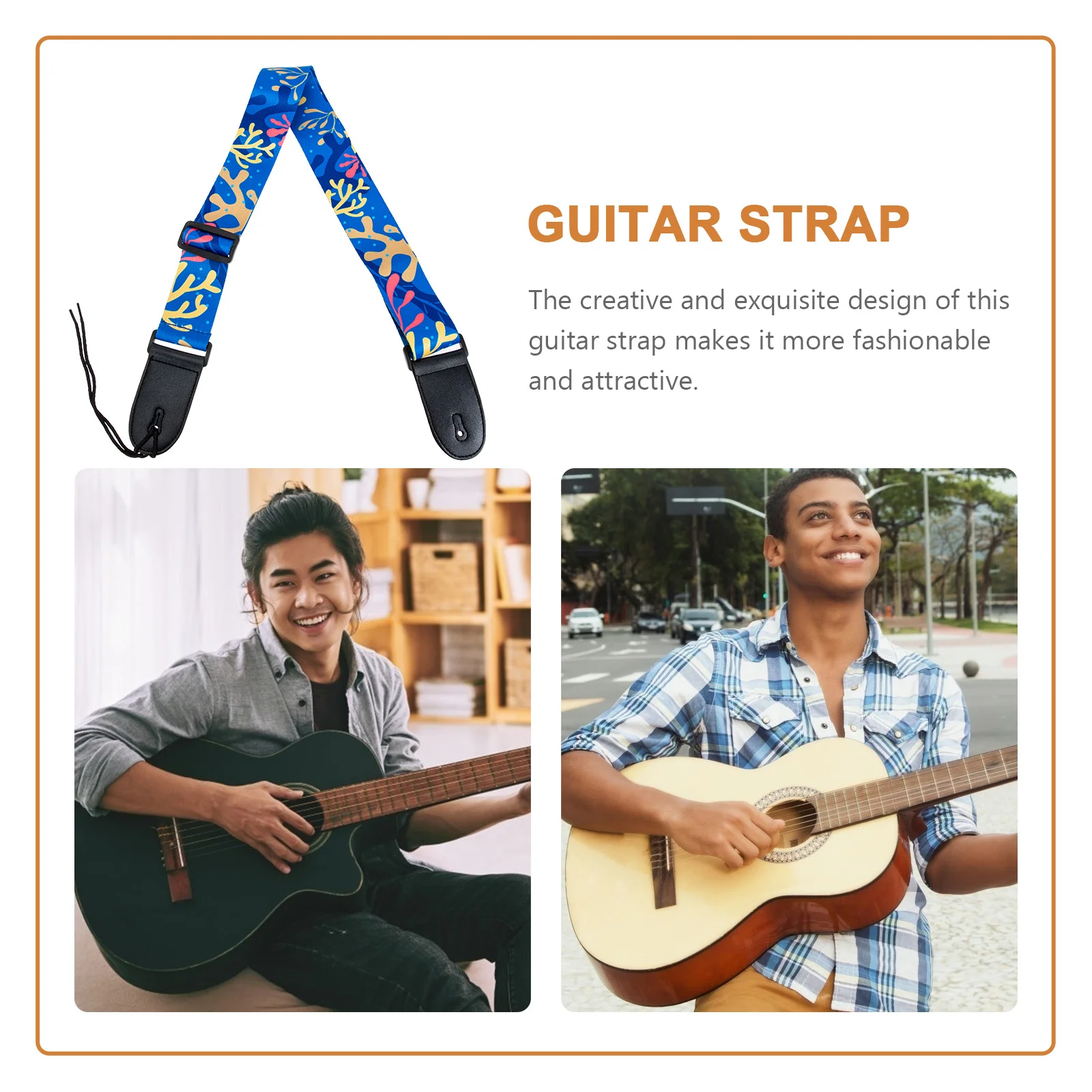 

Guitar Strap Wear-Resistant Water-Washable Creative Design For Folk Electric Guitar Shoulder Belt Accessory Gift For Musicians